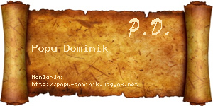 Popu Dominik névjegykártya